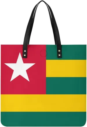 Women's Namibia Flag Leather Tote Handbag Large Capacity Shoulder Bag for Everyday Use