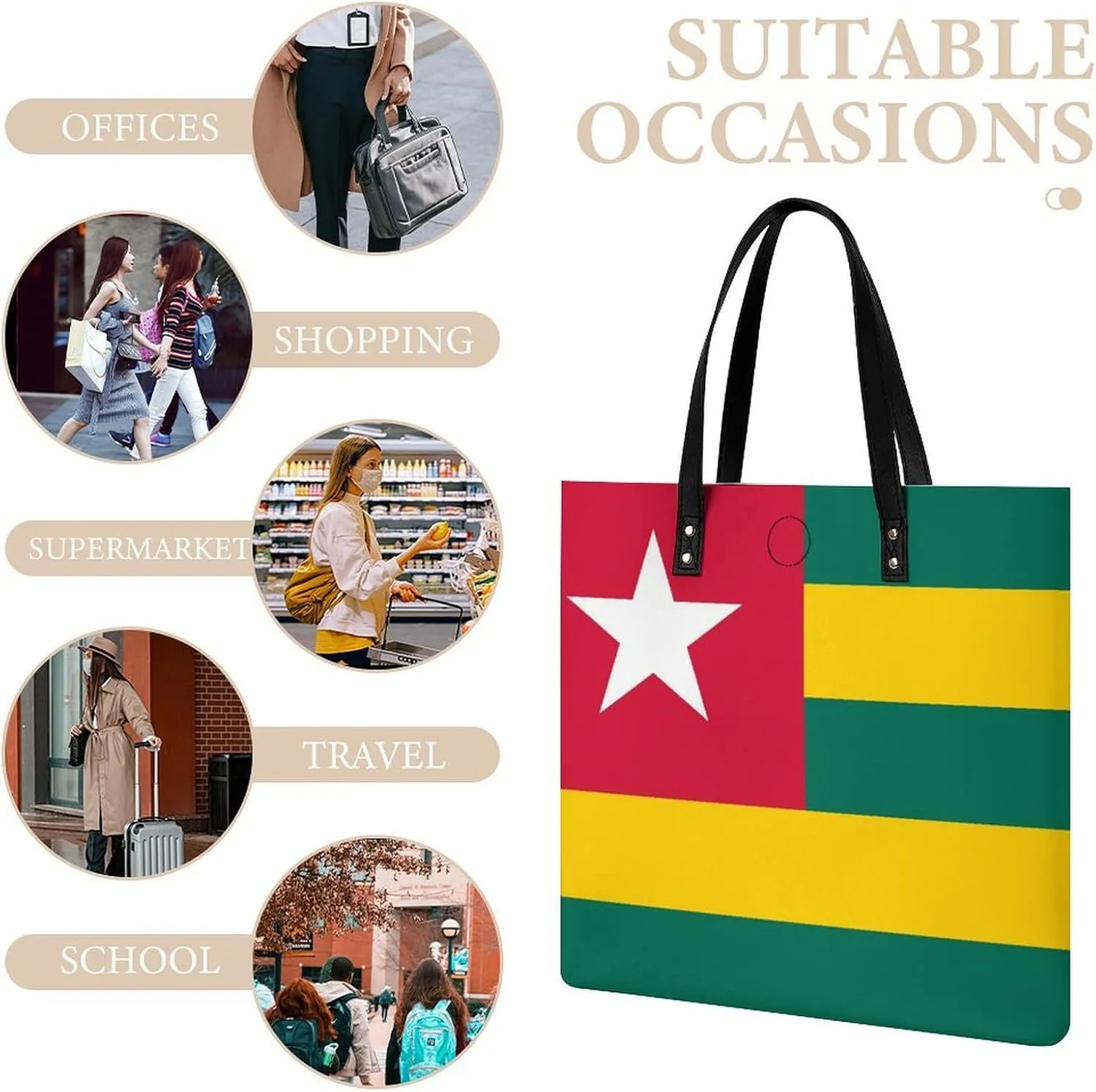 Women's Namibia Flag Leather Tote Handbag Large Capacity Shoulder Bag for Everyday Use
