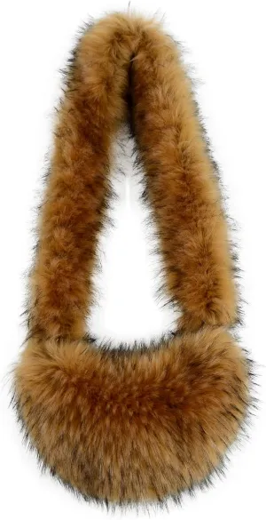 Women's Personalized Fluffy Long Strap Crossbody Bag Faux Fur Semi-Circular Large Capacity Top Handle Shoulder Bag