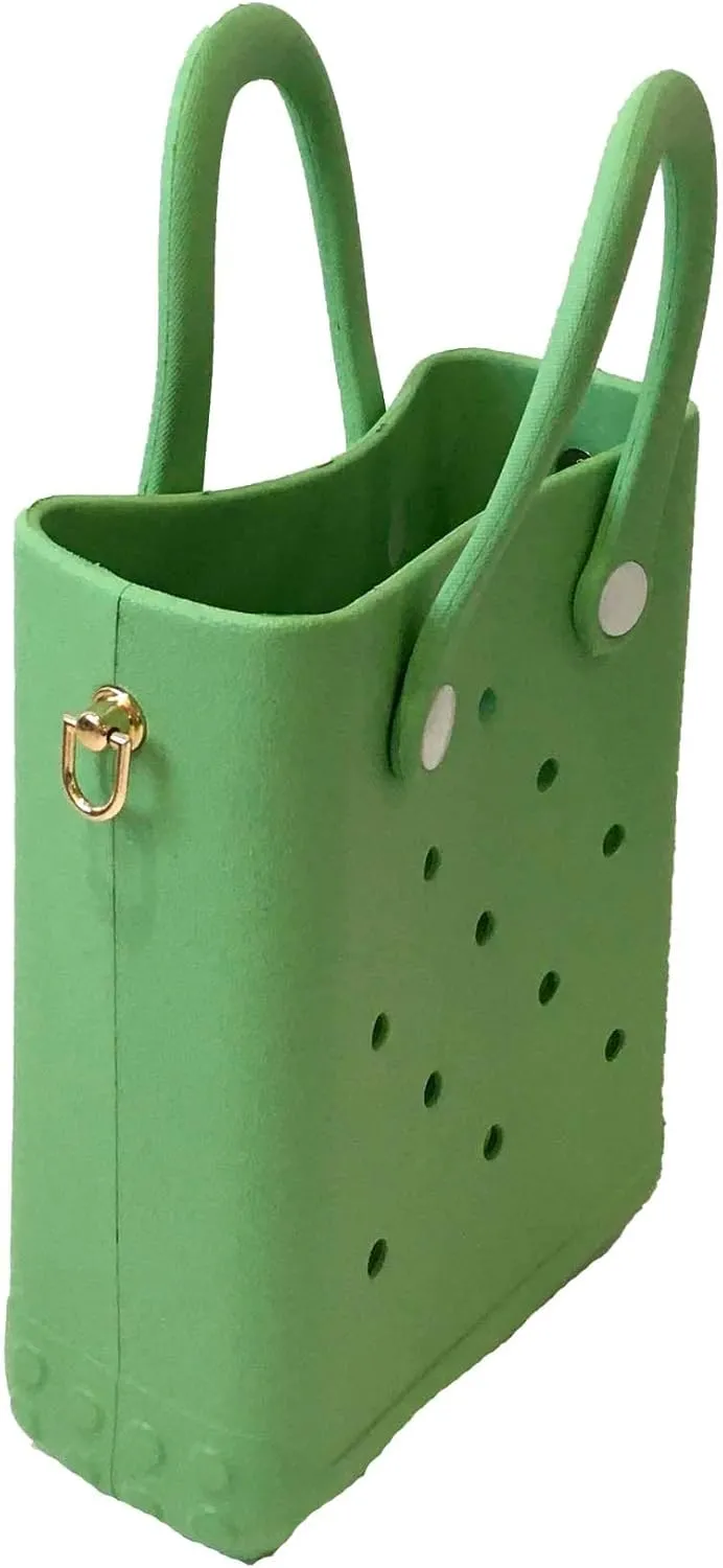 Women's Reva Silicone Mini Bucket Tote Crossbody Bag (Lime Green), FCCB012