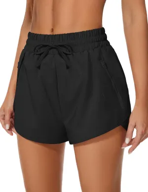 Women's Running Shorts High Waisted Quick Dry Athletic Shorts Sports Workout Gym Track Drawstring Shorts with Pockets