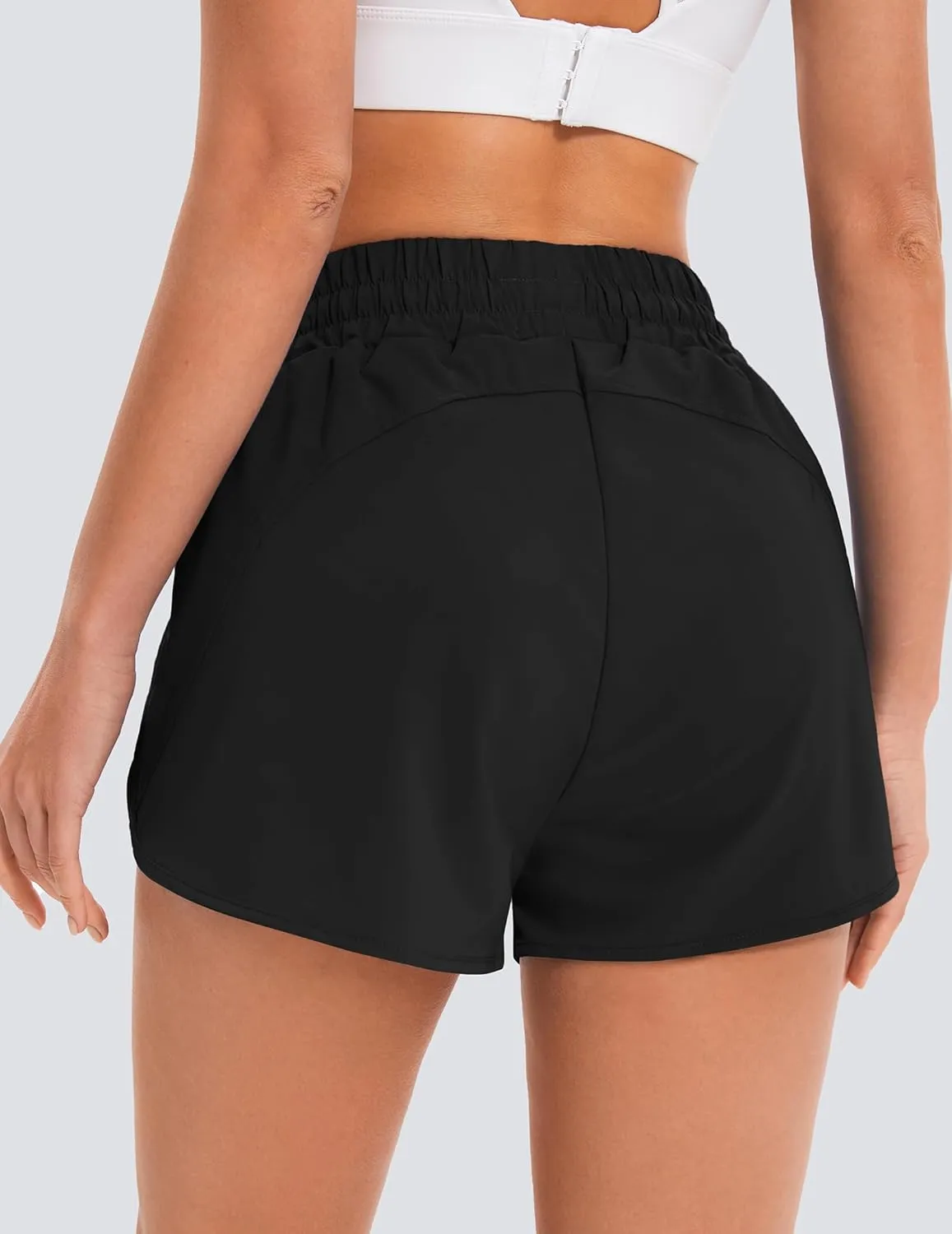 Women's Running Shorts High Waisted Quick Dry Athletic Shorts Sports Workout Gym Track Drawstring Shorts with Pockets