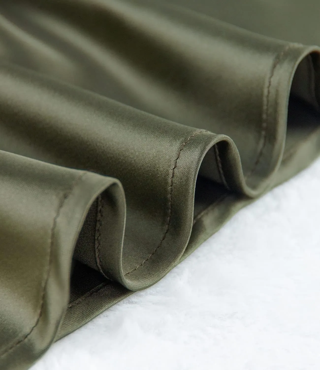 Women's Satin High Waist Hidden Elasticized Waistband Flared Casual A Line Midi Skirt