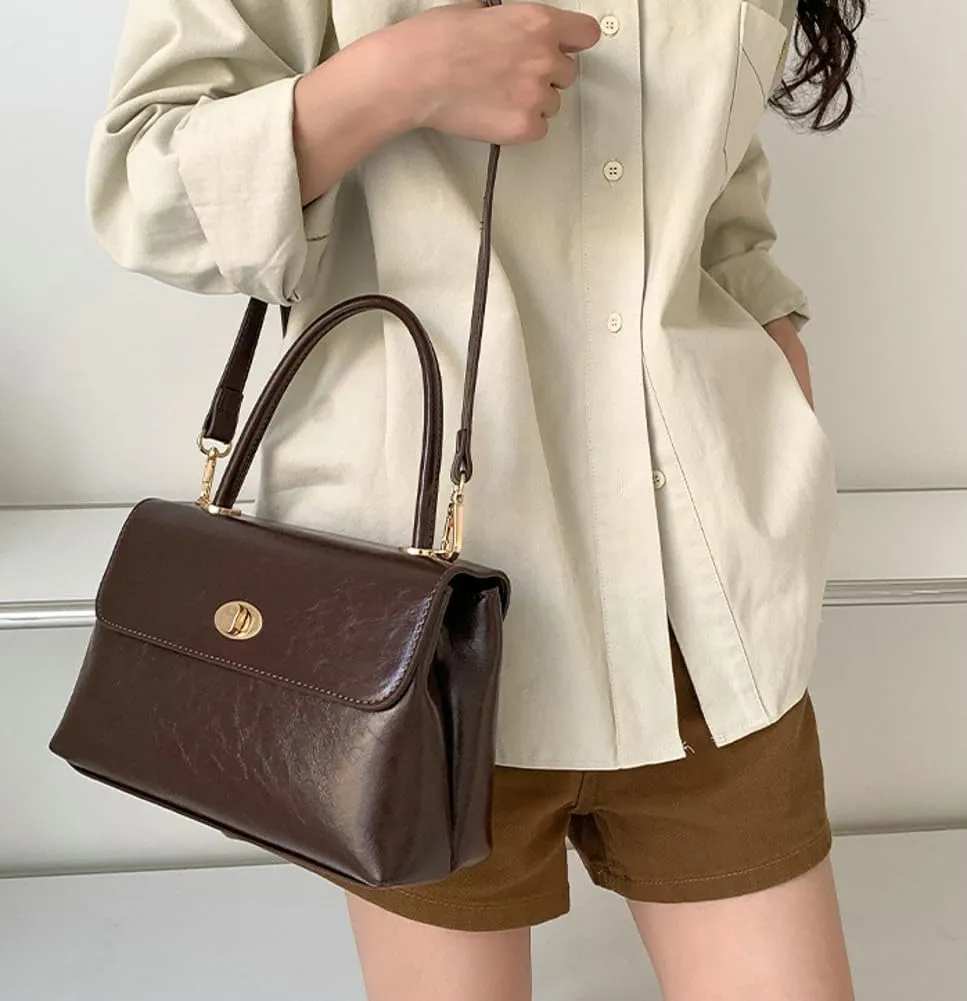 Women's Shoulder Crossbody Bag Handbag Retro Designer Purse Soft PU Leather Handbag Satchel Small Tote Bag