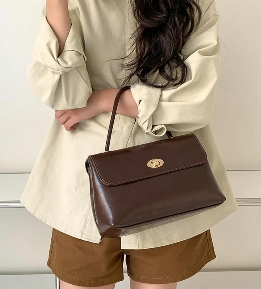 Women's Shoulder Crossbody Bag Handbag Retro Designer Purse Soft PU Leather Handbag Satchel Small Tote Bag