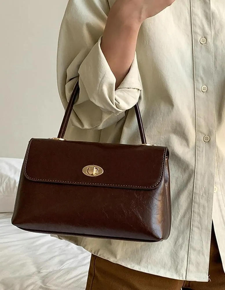 Women's Shoulder Crossbody Bag Handbag Retro Designer Purse Soft PU Leather Handbag Satchel Small Tote Bag