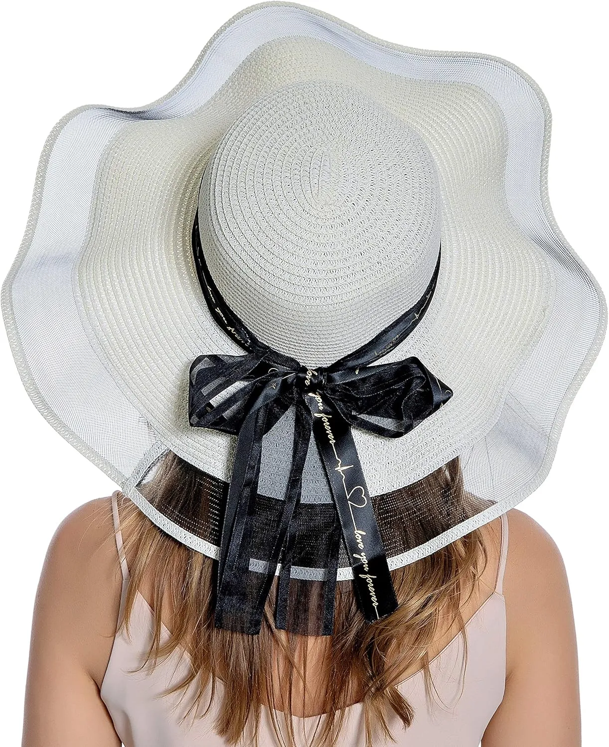 Womens Sun Straw Hat UV UPF50 Travel Foldable Wide Brim Summer Beach Hats