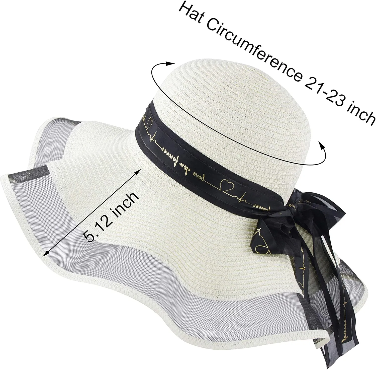 Womens Sun Straw Hat UV UPF50 Travel Foldable Wide Brim Summer Beach Hats