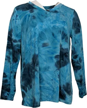 Women's Top Size M Brushed Tie-Dye Blue A522770
