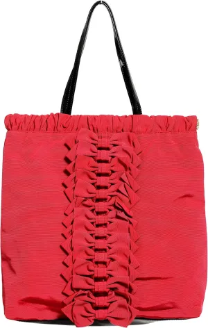 Women's True Red Bows Decorated Tote Shoulder Bag
