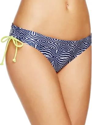 Women's Wild Catch Side Tie Hipster Bikini Bottom, Blue Multi, Small