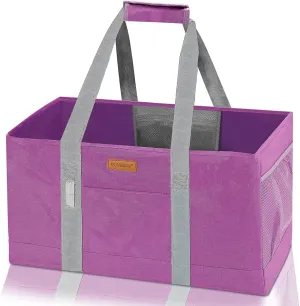 WONDAY Reusable Grocery Bags, Extra Large Utility Tote Bag for Women, Foldable Large Tote Bag Shopping Bags for Groceries, Storage, Picnic, Beach, Pool (RoseRed)