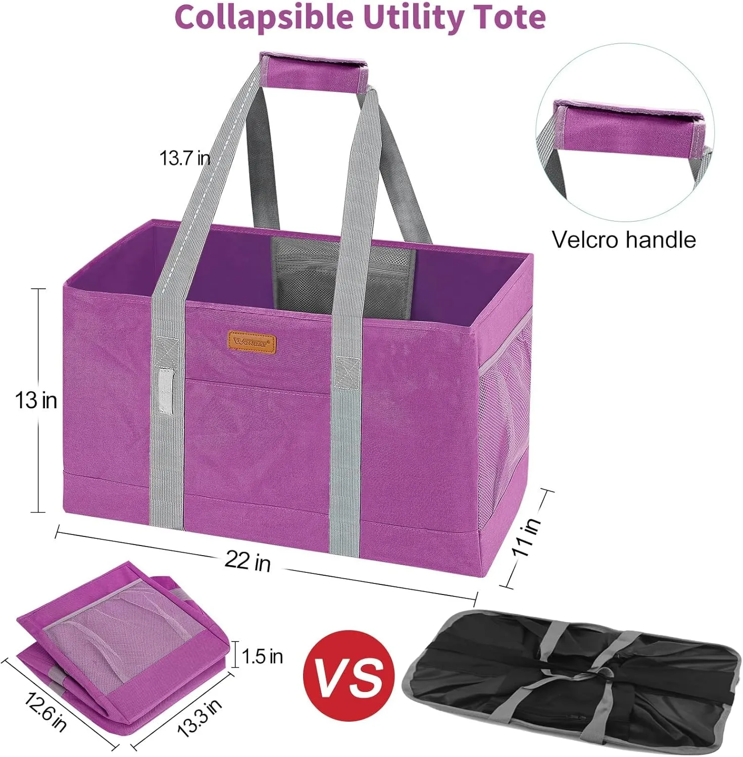 WONDAY Reusable Grocery Bags, Extra Large Utility Tote Bag for Women, Foldable Large Tote Bag Shopping Bags for Groceries, Storage, Picnic, Beach, Pool (RoseRed)