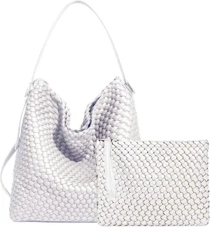 Woven Leather Tote Bag for Women Large Woven purses shoulder bag Fashion Shopping Travel Handbags