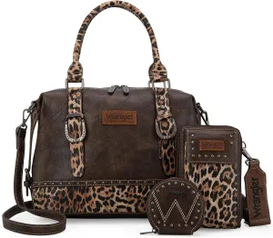 Wrangler 3Pcs Doctor Bag Sets for Women Top-handle Satchel Bag with Cell Phone Handbag and Coin Purse