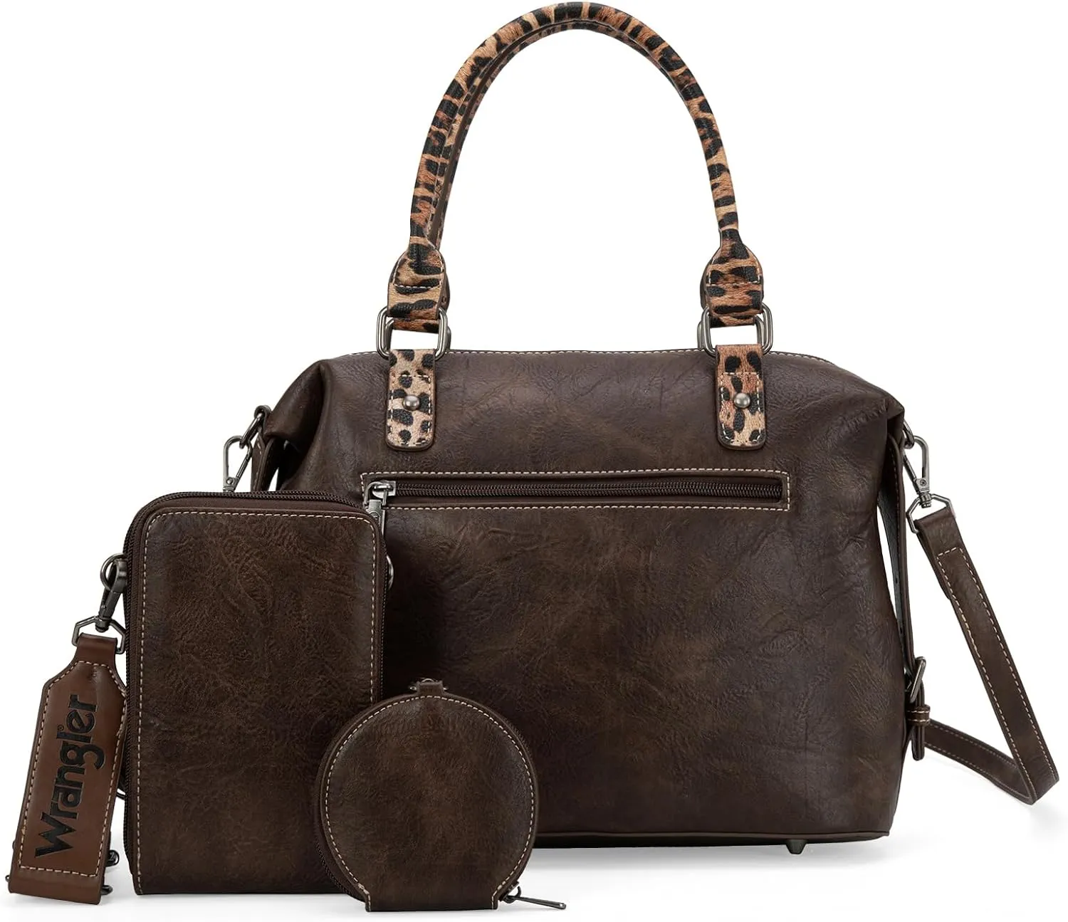 Wrangler 3Pcs Doctor Bag Sets for Women Top-handle Satchel Bag with Cell Phone Handbag and Coin Purse