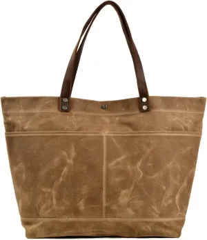 WUDON Waxed Canvas Travel Tote Bag - Extra Large Carryall Shoulder Bag for Women