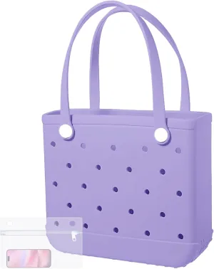 X-Large Rubber Beach Bag Tote Waterproof Tote Bag with Zipper Pocket Modern Travel Tote Bag Sports Beach