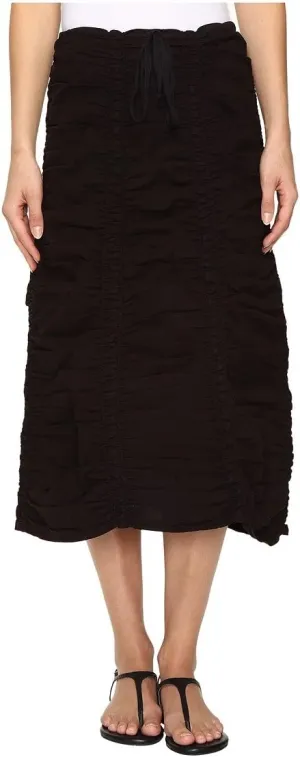 XCVI Stretch Poplin Double Shirred Panel Skirt