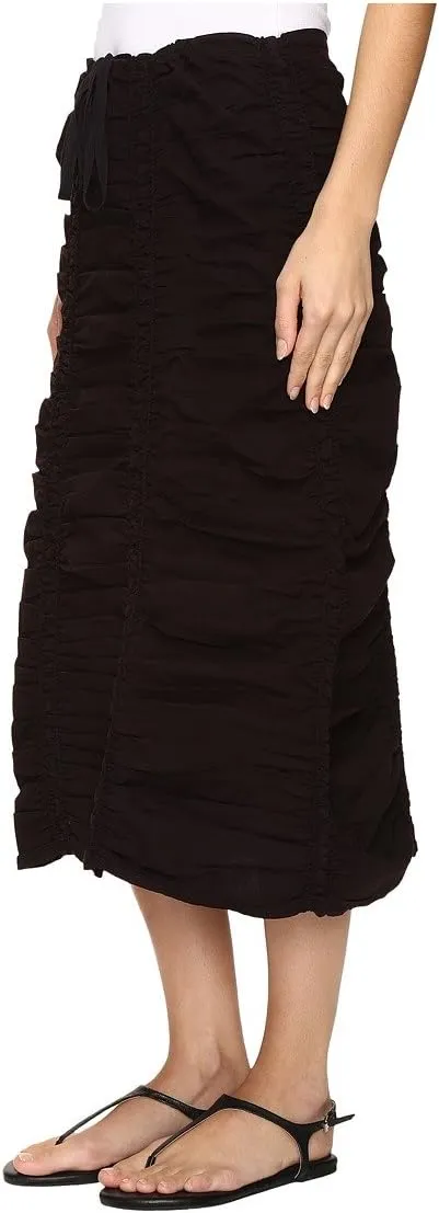 XCVI Stretch Poplin Double Shirred Panel Skirt