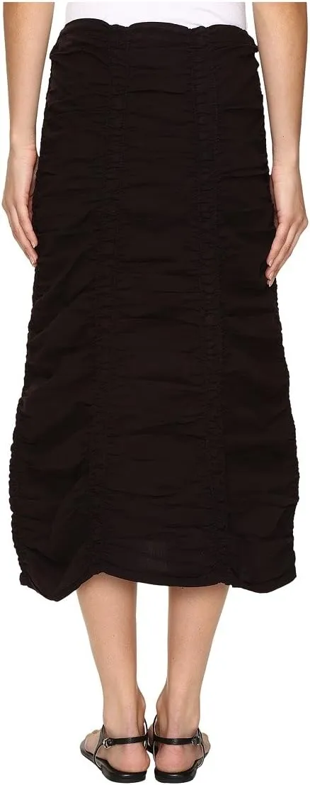 XCVI Stretch Poplin Double Shirred Panel Skirt