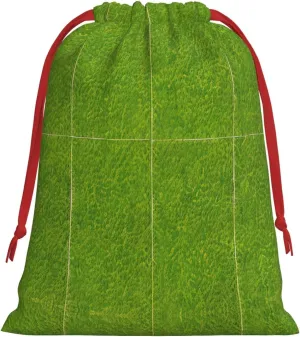 XZDZDG Green Grassland Soft Plush Drawstring Storage Bag for Festivals and Everyday Use
