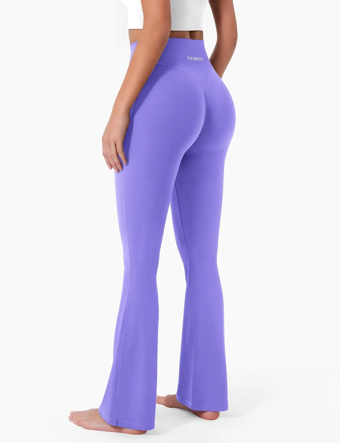 YEOREO Mini Flared Leggings for Women 30" Bessli High Waist No Front Seam Flare Yoga Pants Hidden Scrunch Workout Leggings
