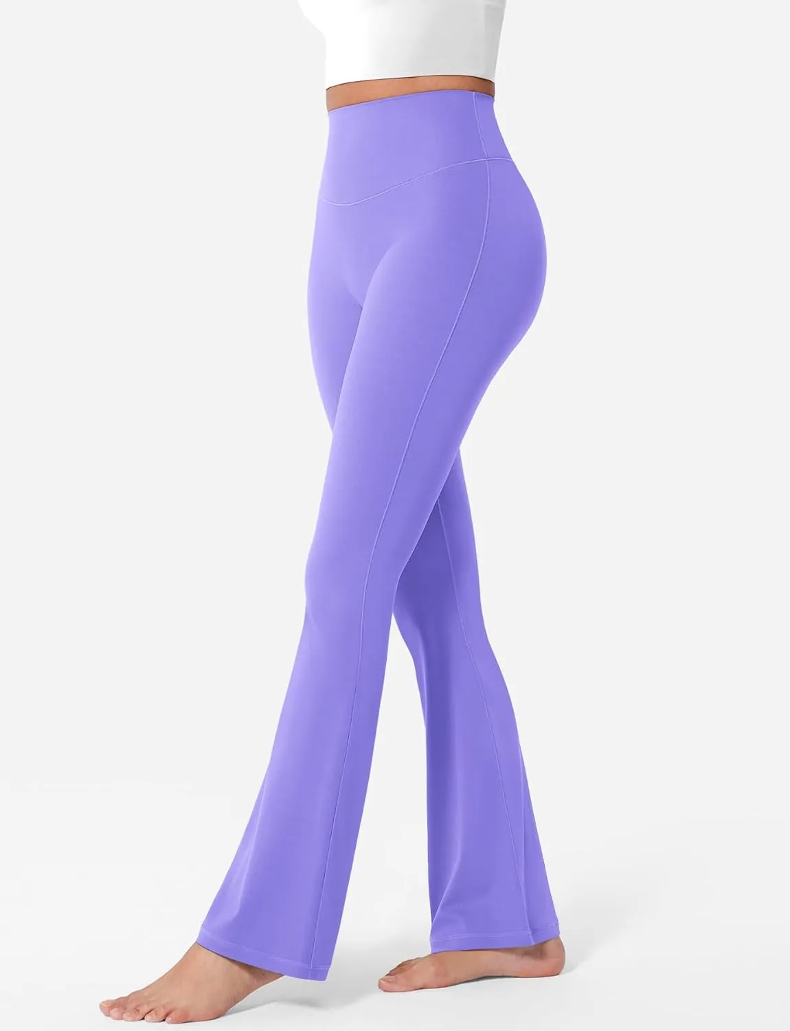 YEOREO Mini Flared Leggings for Women 30" Bessli High Waist No Front Seam Flare Yoga Pants Hidden Scrunch Workout Leggings
