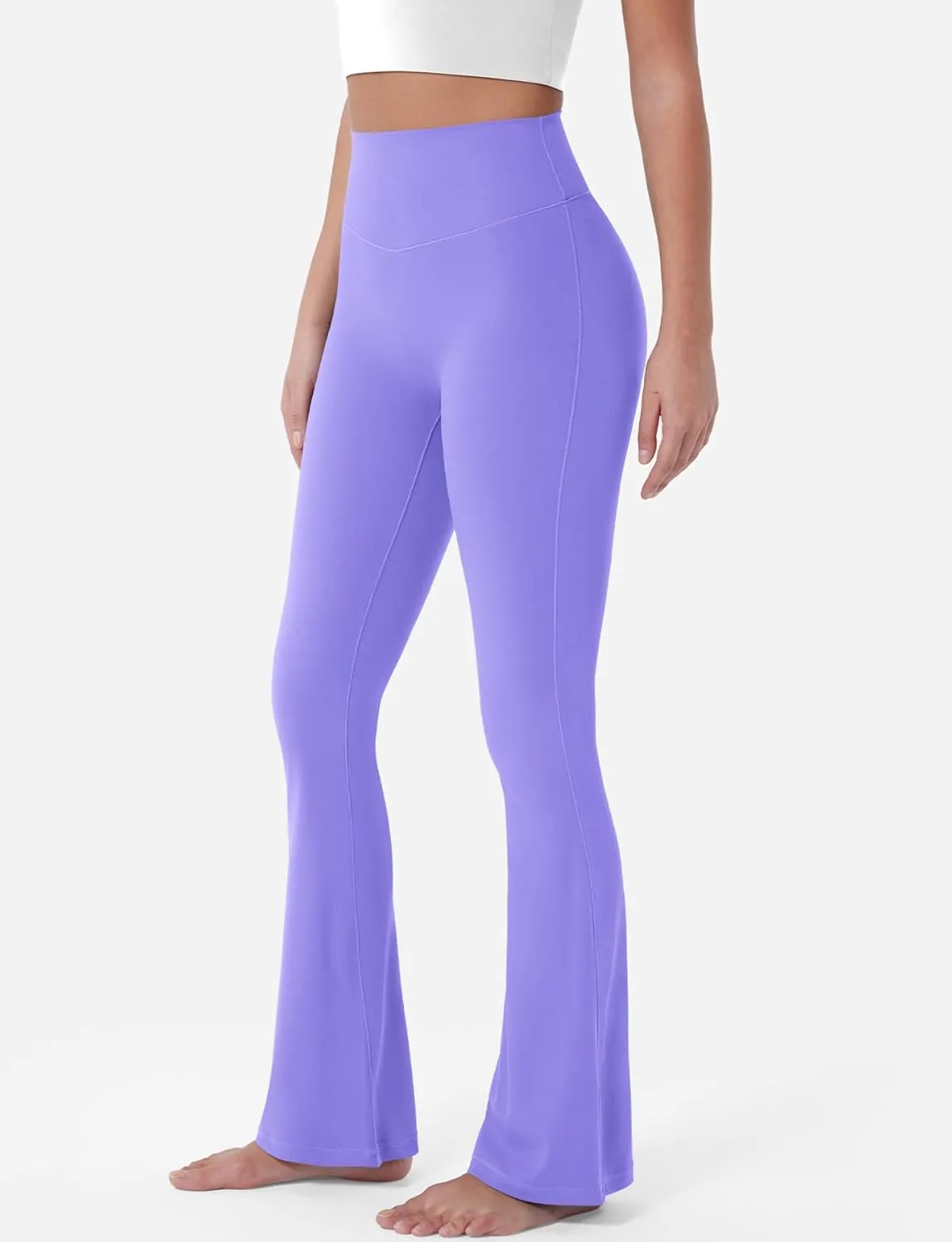 YEOREO Mini Flared Leggings for Women 30" Bessli High Waist No Front Seam Flare Yoga Pants Hidden Scrunch Workout Leggings
