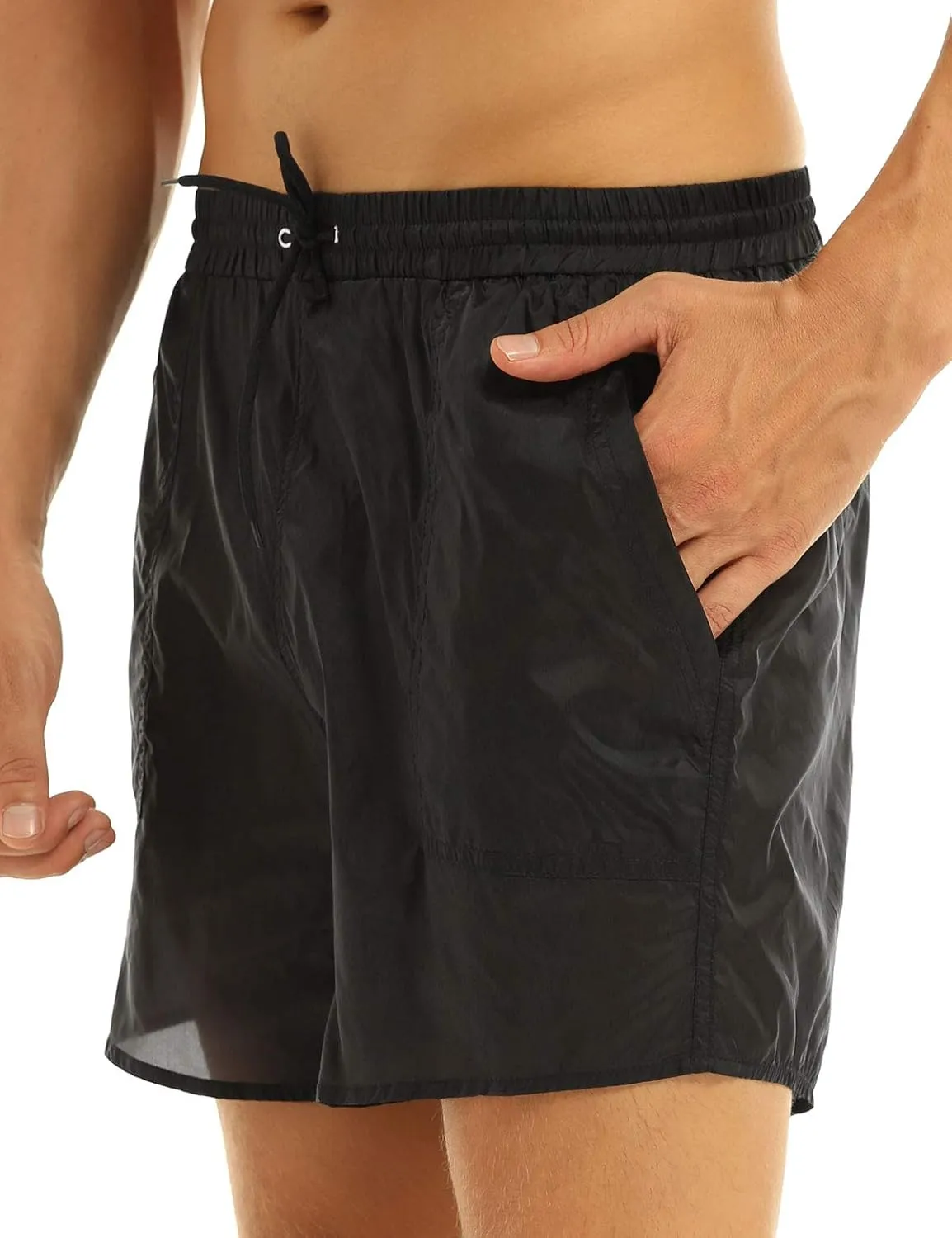 YiZYiF Men's See Through Beach Shorts Underwear Swim Trunks Watershort Lounge Pants
