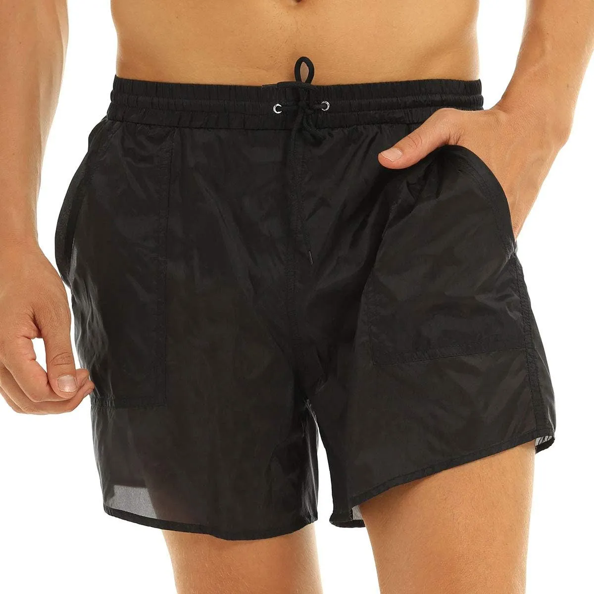 YiZYiF Men's See Through Beach Shorts Underwear Swim Trunks Watershort Lounge Pants