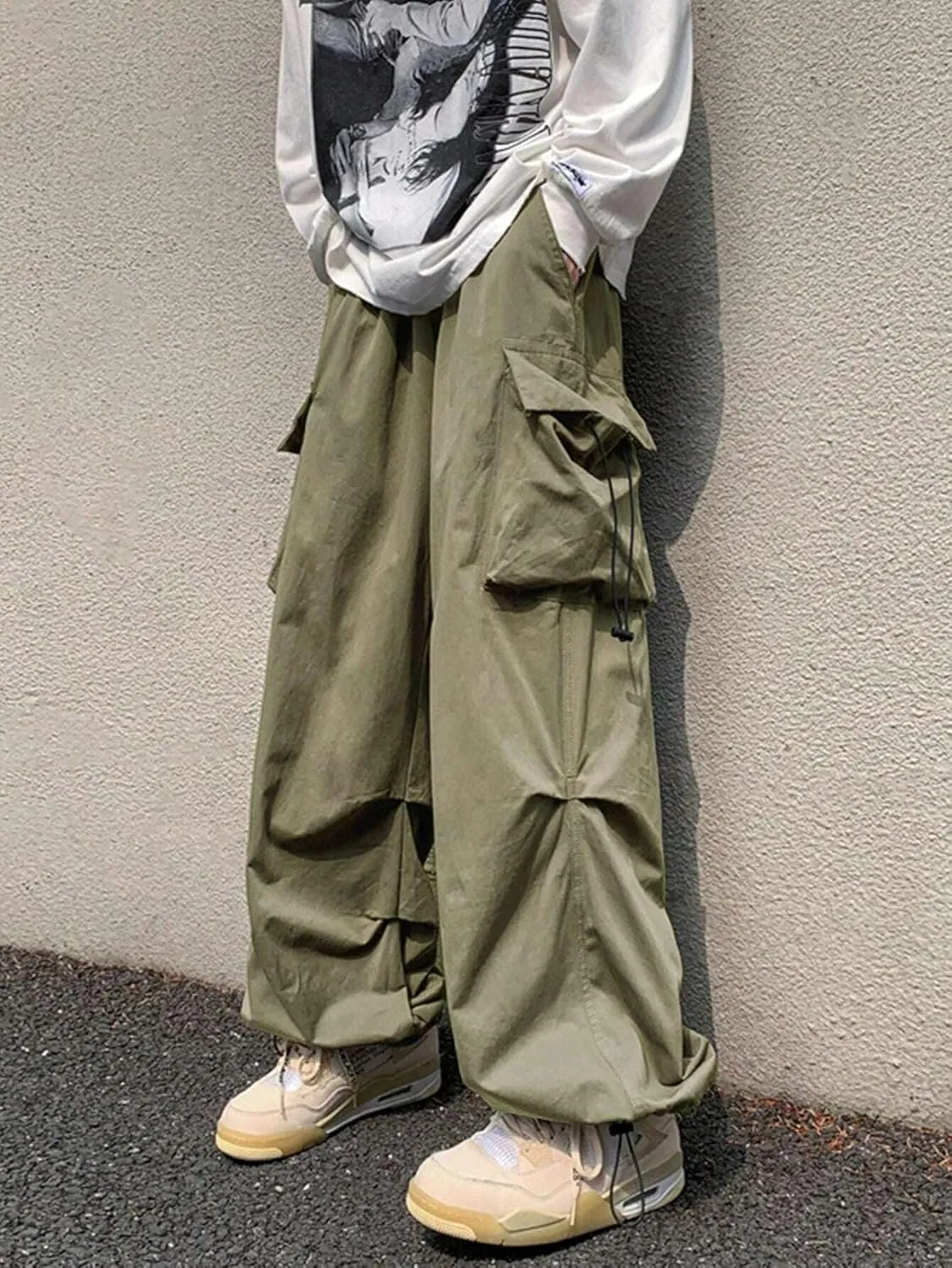 ZAFUL Men's Harem Pants Casual Cargo Pants Lightweight Quick Dry Travel Pants for Beach Yoga Hiking Festivals Streetwear