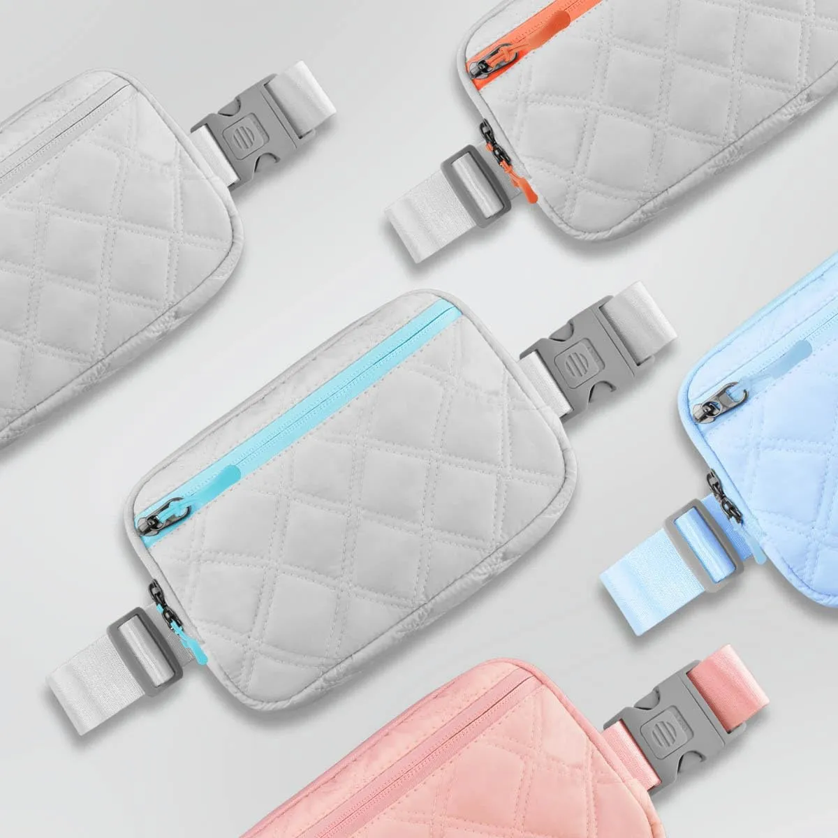 ZINZ Fanny Packs Waist Belt Bags for Travel and Daily Use, Crossbody Bum Hip Bag for Women and Men,Gray Blue
