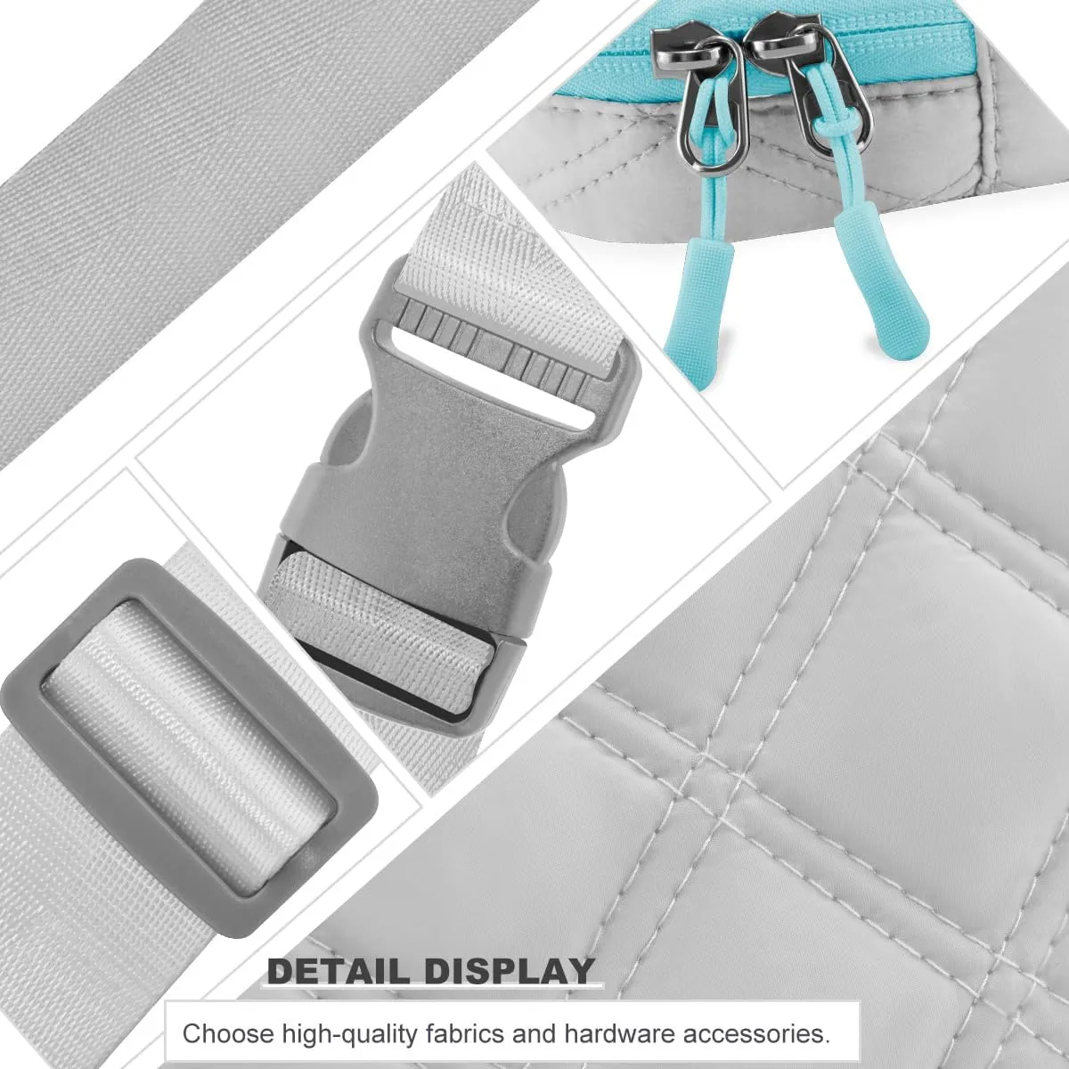 ZINZ Fanny Packs Waist Belt Bags for Travel and Daily Use, Crossbody Bum Hip Bag for Women and Men,Gray Blue