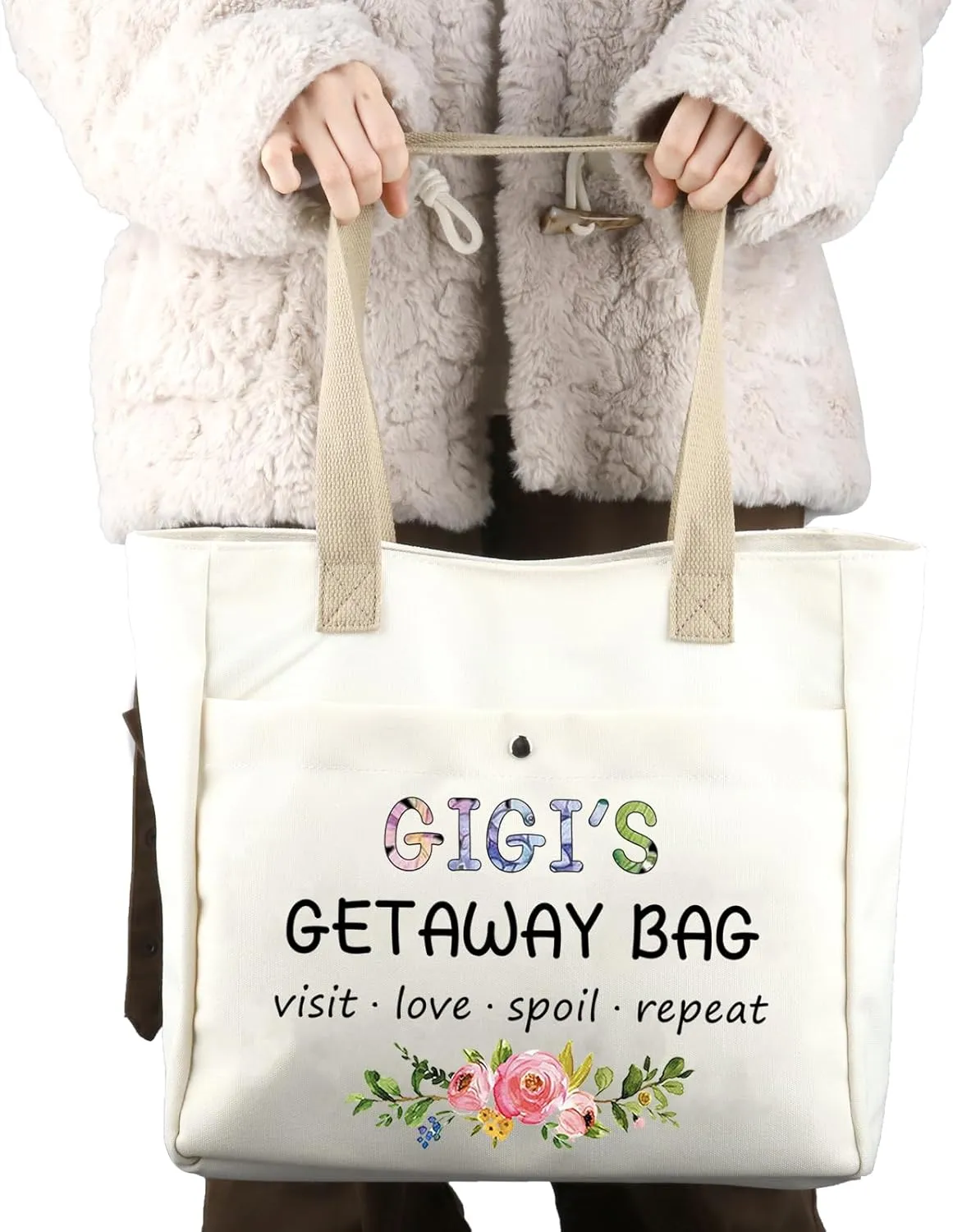 ZJXHPO Mothers Day Gift For Nana Grammy Mimi Gigi Mamaw Nonnie Yaya Gaga Mema Grandma Tote Bag Grandmother Appreciation Gift