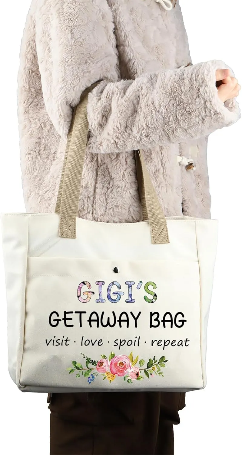 ZJXHPO Mothers Day Gift For Nana Grammy Mimi Gigi Mamaw Nonnie Yaya Gaga Mema Grandma Tote Bag Grandmother Appreciation Gift