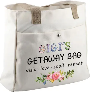 ZJXHPO Mothers Day Gift For Nana Grammy Mimi Gigi Mamaw Nonnie Yaya Gaga Mema Grandma Tote Bag Grandmother Appreciation Gift