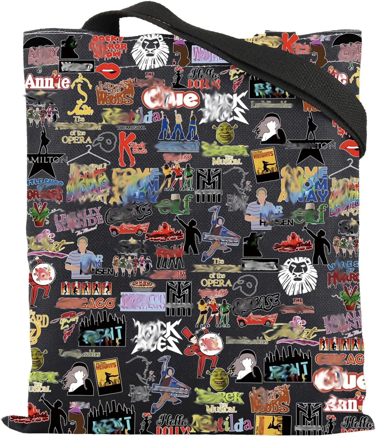 ZJXHPO Musical Tote Bag Theater Reusable Grocery Tote Bag Musical Lover Gift Shoulder Bag