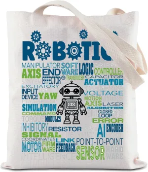 ZJXHPO Robotics Tech Teacher Tote Bag Stem Instructor Reusable Grocery Shopping Bag Technology Engineering Shoulder Bag