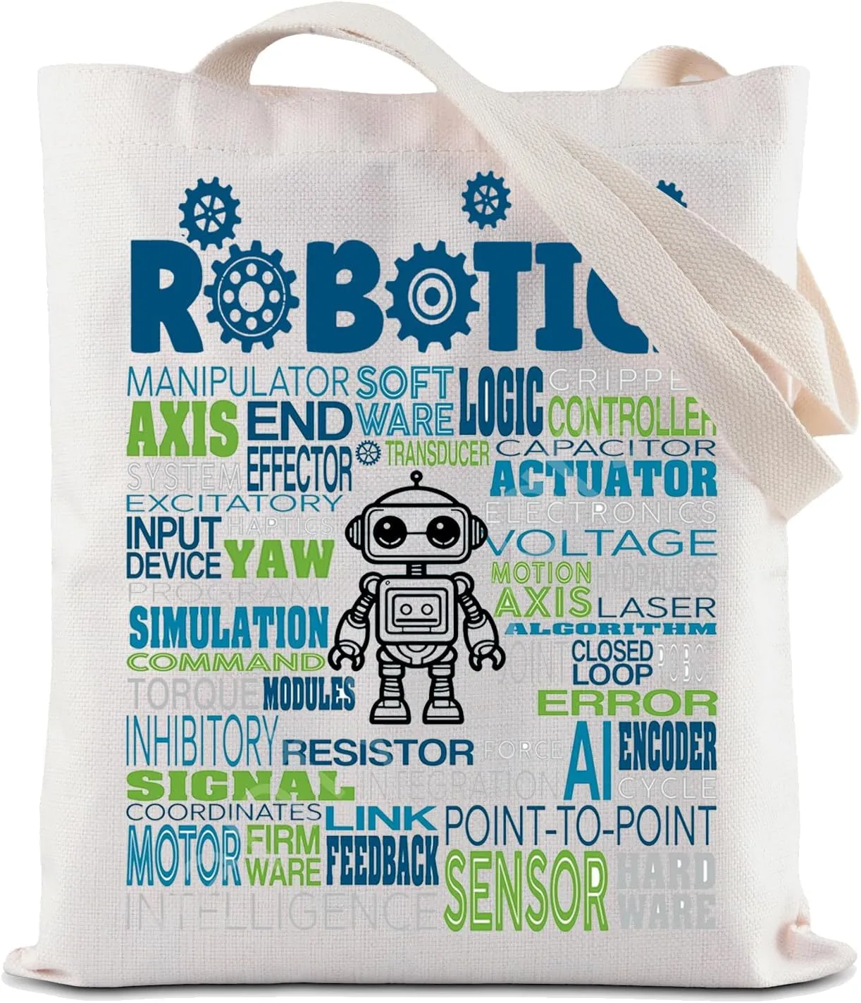 ZJXHPO Robotics Tech Teacher Tote Bag Stem Instructor Reusable Grocery Shopping Bag Technology Engineering Shoulder Bag