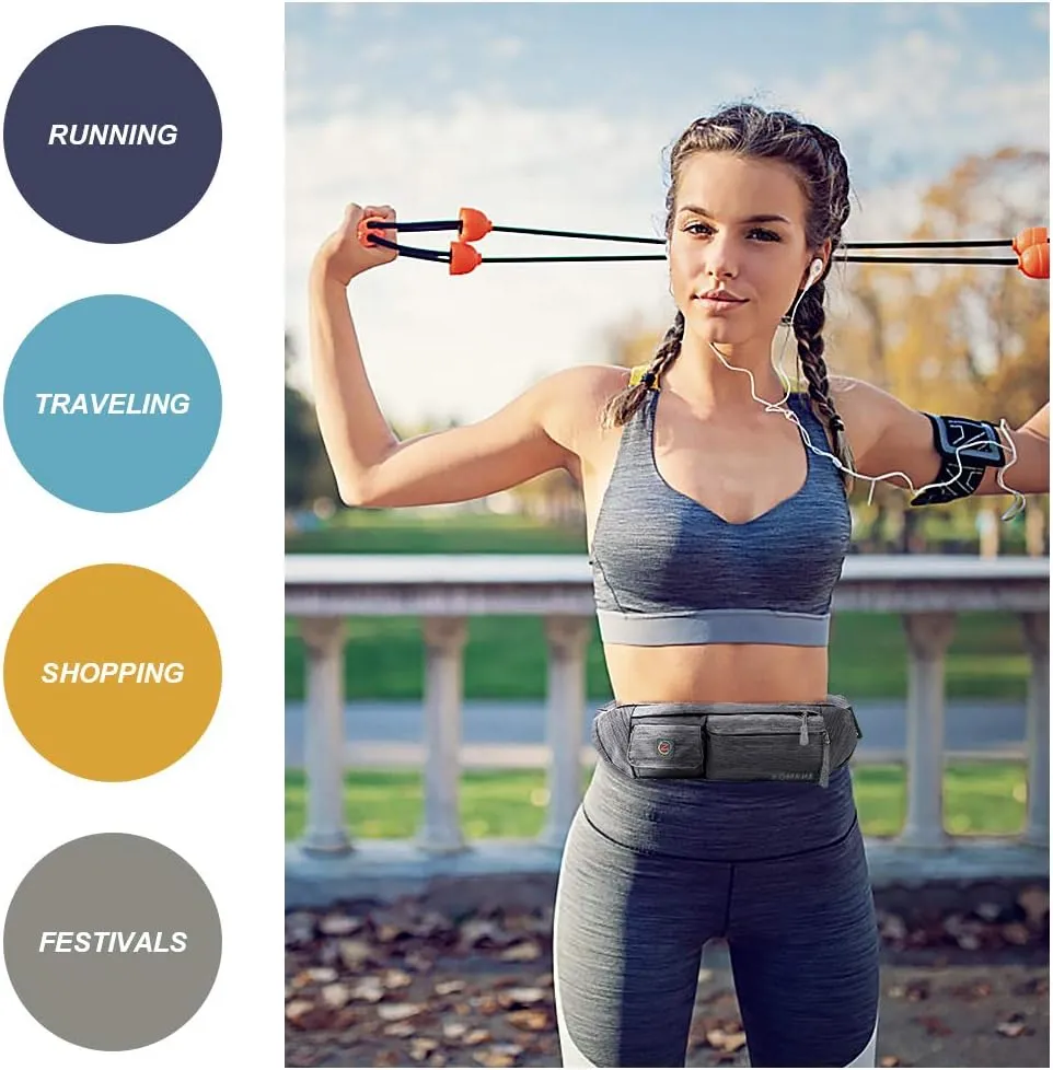 ZOMAKE Small Crossbody Fanny Pack for Women Men, Runner Belt Bag with Adjustable Strap, Water Resistant Waist Bag for Running