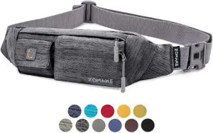 ZOMAKE Small Crossbody Fanny Pack for Women Men, Runner Belt Bag with Adjustable Strap, Water Resistant Waist Bag for Running