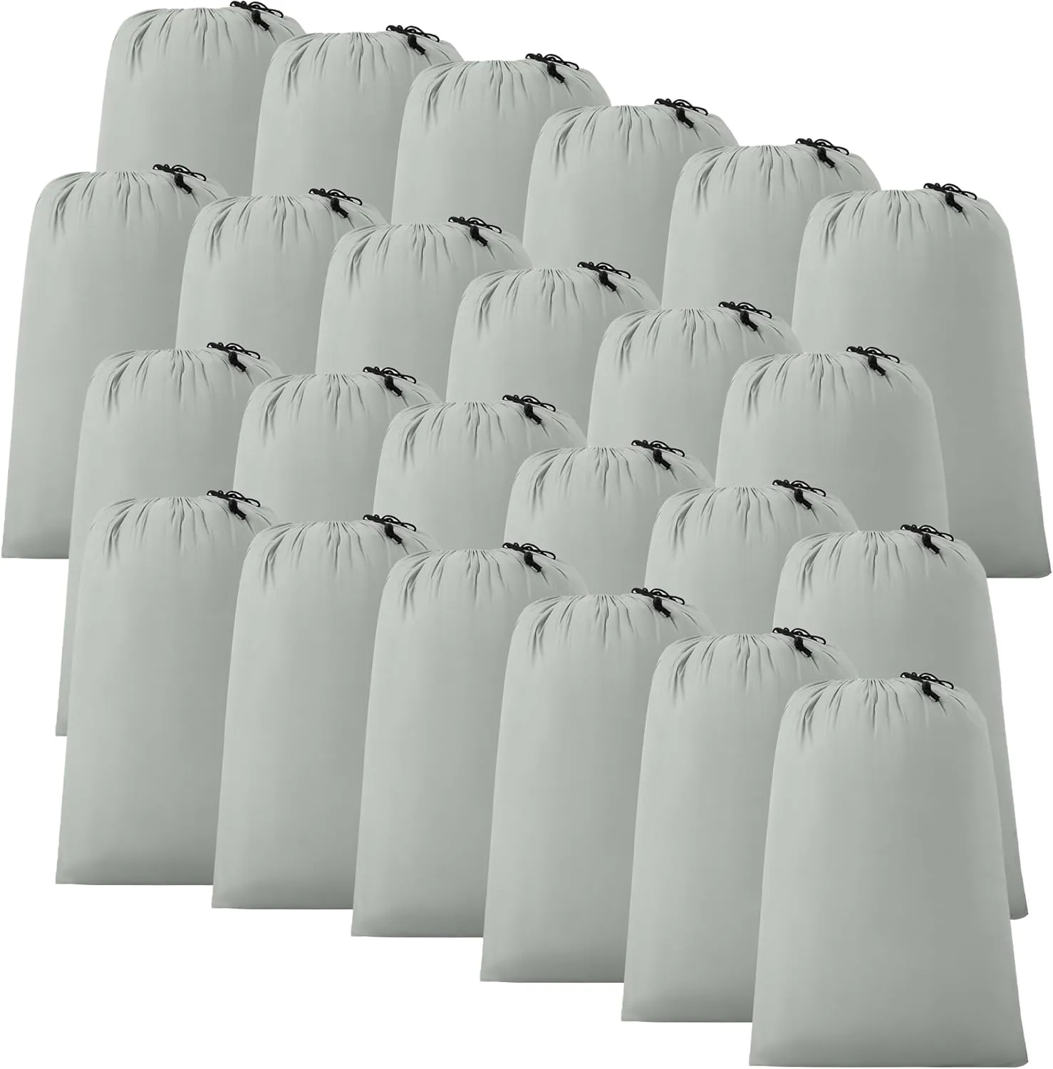 ZPECC Travel Laundry Bag 24 Pack,Bulk Extra Large Heavy Duty Bags, Durable Dirty Clothes Organizer With Drawstring, Fit a Basket or Hamper (40" X 30",Light Grey)