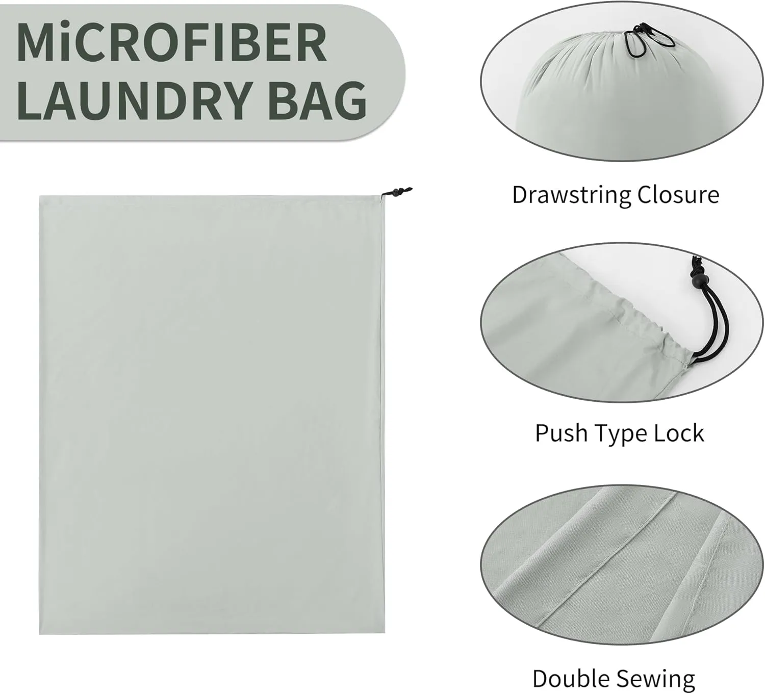 ZPECC Travel Laundry Bag 24 Pack,Bulk Extra Large Heavy Duty Bags, Durable Dirty Clothes Organizer With Drawstring, Fit a Basket or Hamper (40" X 30",Light Grey)