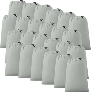 ZPECC Travel Laundry Bag 24 Pack,Bulk Extra Large Heavy Duty Bags, Durable Dirty Clothes Organizer With Drawstring, Fit a Basket or Hamper (40" X 30",Light Grey)