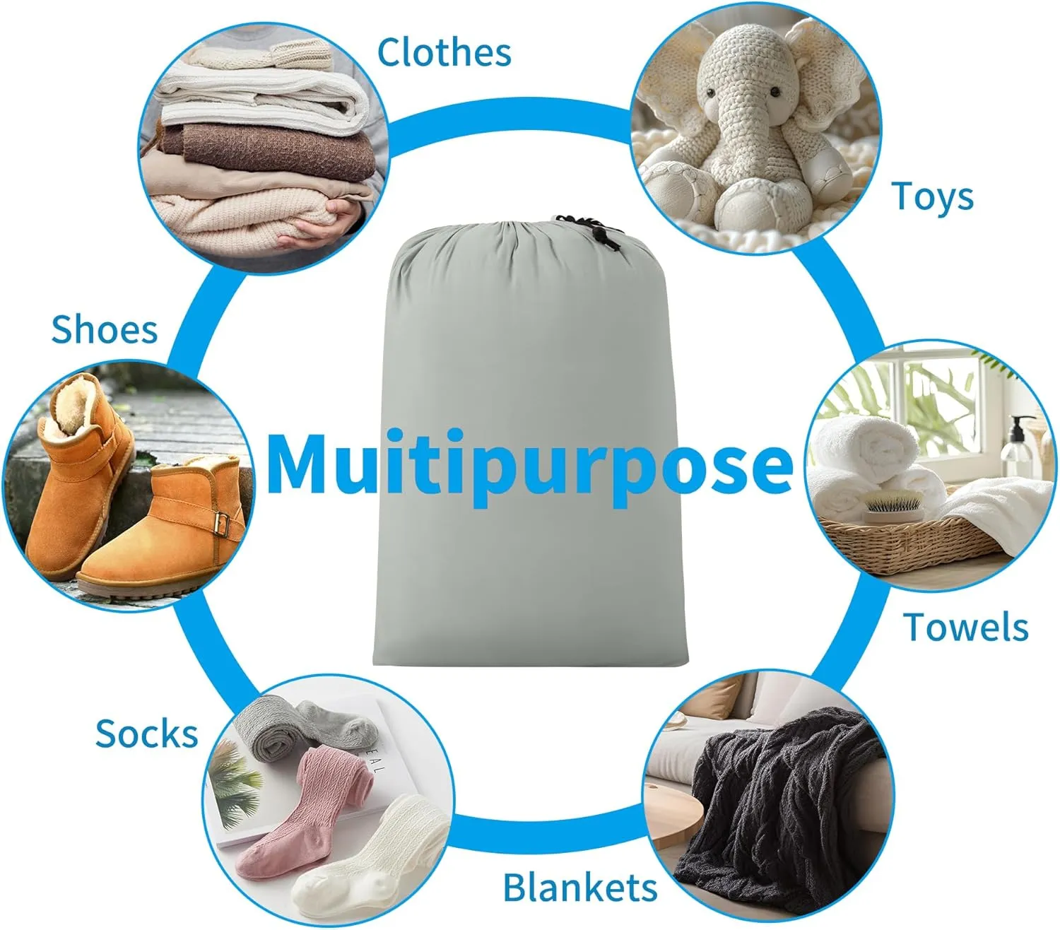 ZPECC Travel Laundry Bag 24 Pack,Bulk Extra Large Heavy Duty Bags, Durable Dirty Clothes Organizer With Drawstring, Fit a Basket or Hamper (40" X 30",Light Grey)